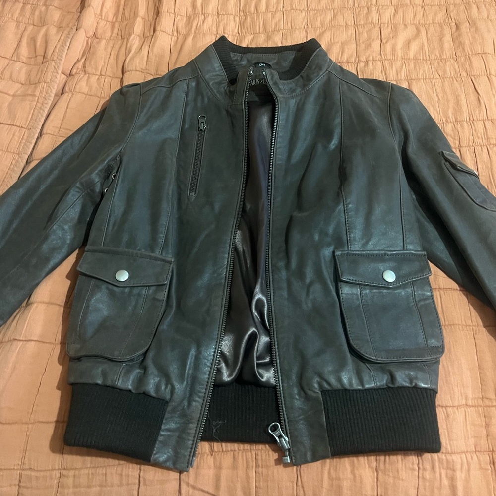 Paris Dakar 100% Leather Jacket Sz 34